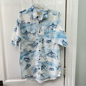 Cabela's fishing shirt men's‎ medium short sleeve button down mesh